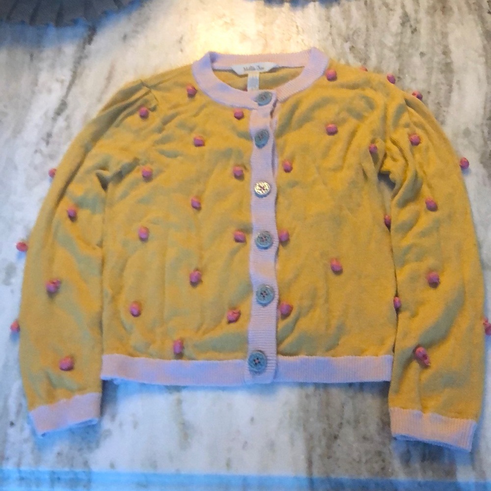 Matilda Jane mustard Pom Pom cardigan size 8